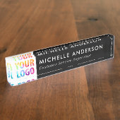 カスタムカラーモダンミニマルのビジネスロゴ デスクネームプレート (側面)