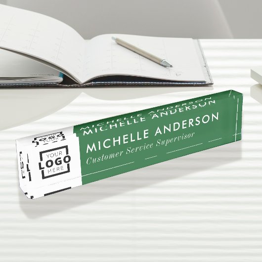 カスタムカラーモダンミニマルのビジネスロゴ デスクネームプレート