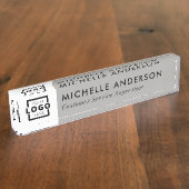 カスタムカラーモダンミニマルのビジネスロゴ デスクネームプレート (側面)