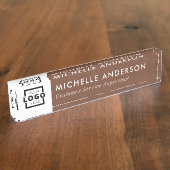 カスタムカラーモダンミニマルのビジネスロゴ デスクネームプレート (側面)