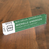 カスタムカラーモダンミニマルのビジネスロゴ デスクネームプレート (側面)