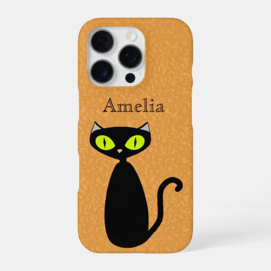 カスタムカラーモダン猫ケース iPhoneケース (裏面)