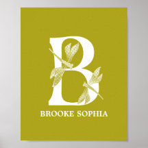 カスタムカラーモノグラム文字Bトンフライ子供部屋