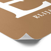 カスタムカラーモノグラム文字Eドラゴンフライ子供部屋 ポスター (角)