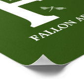 カスタムカラーモノグラム文字Fトンボ子供部屋 ポスター (角)