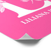 カスタムカラーモノグラム文字Lドラゴンフライガールーム ポスター (角)