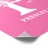 カスタムカラーモノグラム文字Pドラゴンフライガールーム ポスター (角)