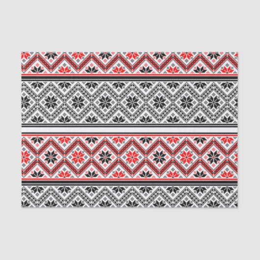 カスタムカラーレッド&ブラックスノーフレークホリデーセーター 薄葉紙 (正面)