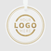 カスタムカラー会社ロゴクリスマスエレガントパーティー オーナメント (裏面)