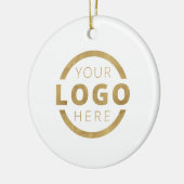 カスタムカラー会社ロゴクリスマスエレガントパーティー セラミックオーナメント (左)