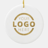カスタムカラー会社ロゴクリスマスエレガントパーティー セラミックオーナメント (裏面)