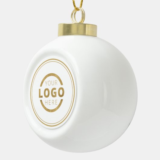 カスタムカラー会社ロゴクリスマスエレガントパーティー セラミックボールオーナメント (右)