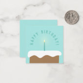 カスタムカラー可愛いケ図解入りの、写真付きのーキ誕生日カード ノートカード (正面/裏面インサイチュ)