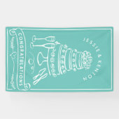 カスタムカラー婚約おめでとうバナー 横断幕 (横)