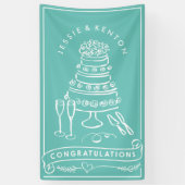 カスタムカラー婚約おめでとうバナー 横断幕 (縦)