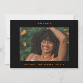 カスタムカラー文字フォトカレッジ写真卒業 案内状 (正面)