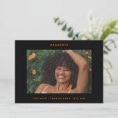 カスタムカラー文字フォトカレッジ写真卒業 案内状 (スタンド正面)