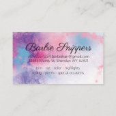 カスタムカラー水色美容師10パンチカード 名刺 (裏面)