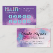 カスタムカラー水色美容師10パンチカード 名刺 (正面/裏面)