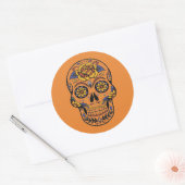 カスタムカラー砂糖スカルの日のデッドシール ラウンドシール (封筒)