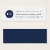 カスタムカラー結婚モノグラムWebサイトカード (正面&裏面)