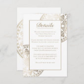 カスタムカラー結婚詳細カードゴールドフォイル エンクロージャーカード (正面/裏面)