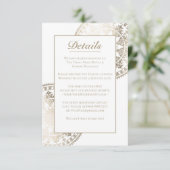 カスタムカラー結婚詳細カードゴールドフォイル エンクロージャーカード (スタンド正面)