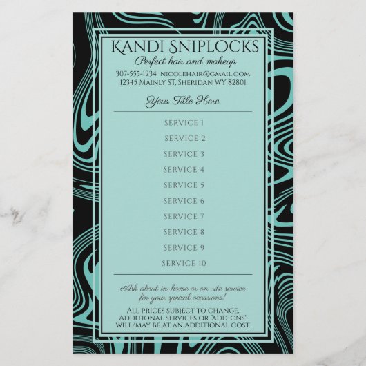 カスタムカラー美容師爪、 ネイル化粧アーティスト価格 チラシ (正面)