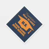 カスタムカラー高校卒業パーティーのナプキン スタンダードランチョンナプキン (角)