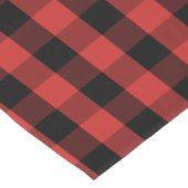 カスタムカラー黒いジンガムのチェックパターン ショートテーブルランナー (コーナー)