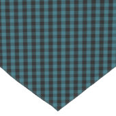 カスタムカラー黒青ジンガムチェックパターン ショートテーブルランナー (コーナー)