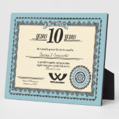 カスタムカラー10年雇用サービス賞 フォトプラーク (側面)