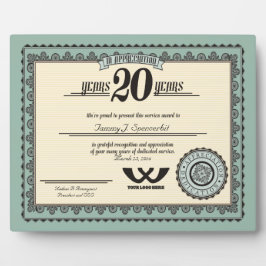 カスタムカラー20年雇用サービス賞 フォトプラーク