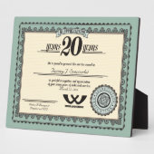 カスタムカラー20年雇用サービス賞 フォトプラーク (側面)