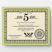 カスタムカラー5年雇用サービス賞 フォトプラーク (正面)