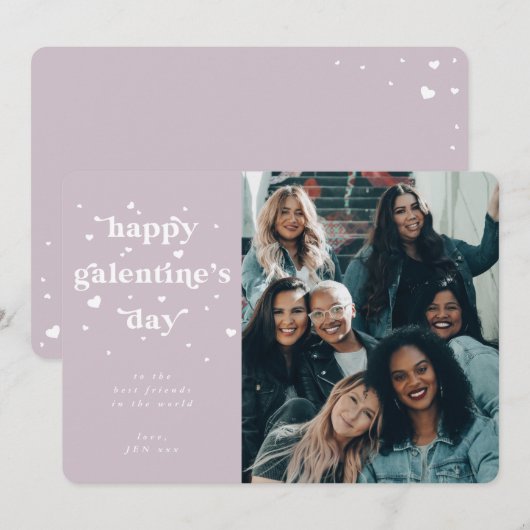カスタムカラー ハッピーガレンティンズデー フォト シーズンカード (正面/裏面)