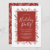 カスタムカラー |ホリデーパーティ招待状 シーズンカード (正面/裏面)