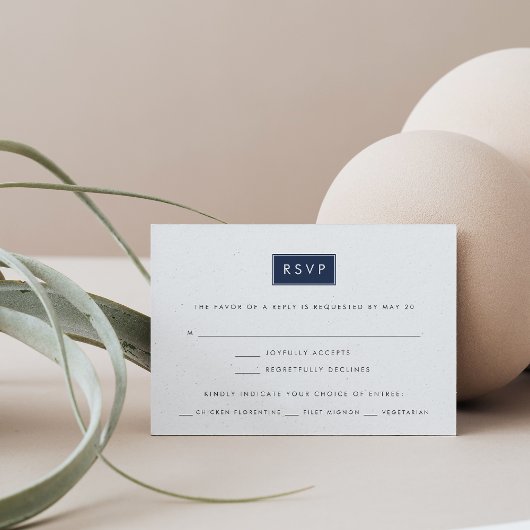 カスタムカラー モダン RSVP カード(食事選択付き) 招待状