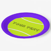 カスタムカラー&文字テニスボール紙パーティープレート ペーパープレート (アングル)