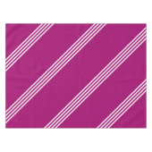 カスタムカラーTablecloth白ストライプ色 – 紫 テーブルクロス (正面(横))