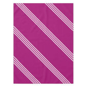 カスタムカラーTablecloth白ストライプ色 – 紫 テーブルクロス (正面)