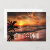 カスタムカリフォルニアビーチ自然美しい ポストカード (正面/裏面)