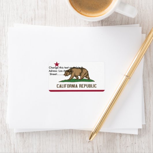 カスタムカリフォルニア州旗の付いたラベル ラベル (インサイチュ)