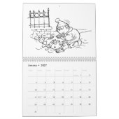 カスタムカレンダーの色付けペー子供へジ カレンダー (1月 2027)