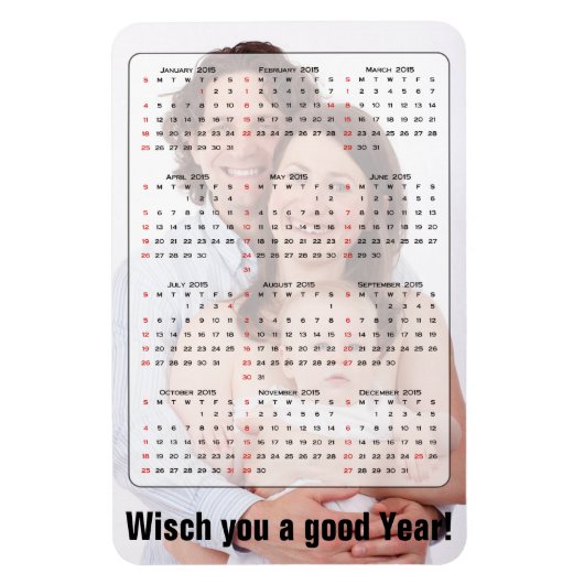 カスタムカレンダー+自分の写真/バックガー。/文字 マグネット (縦)