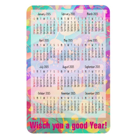 カスタムカレンダー+自分の写真/バックガー。/文字 マグネット (縦)