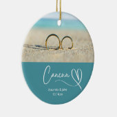 カスタムカンクン目的地ビーチ結婚式 セラミックオーナメント (右)