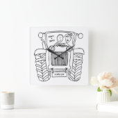 カスタムカントリーウェディングトラクターアクリル壁時計 スクエア壁時計 (ホーム)