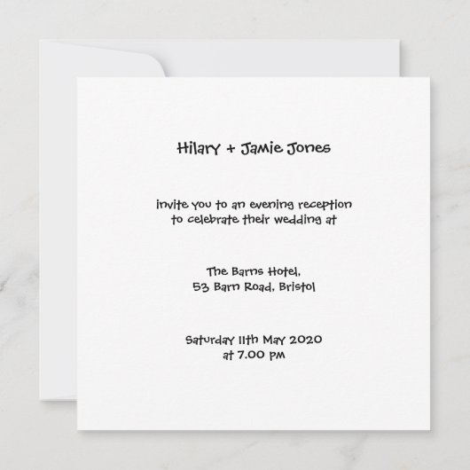 カスタムカントリーウェディングトラクター夕べ招待状 招待状 (裏面)