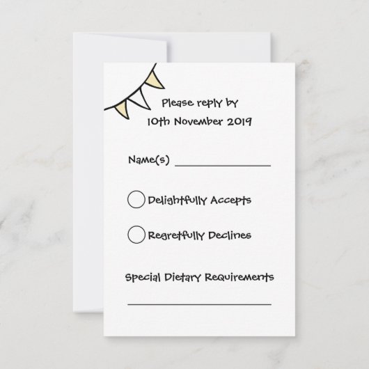 カスタムカントリーウェディングトラクターRSVPカード 招待状 (裏面)